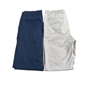 Alfani Men’s Stretch Pants Bundle 32x32 Navy & Gray Flat Front Dress Slacks